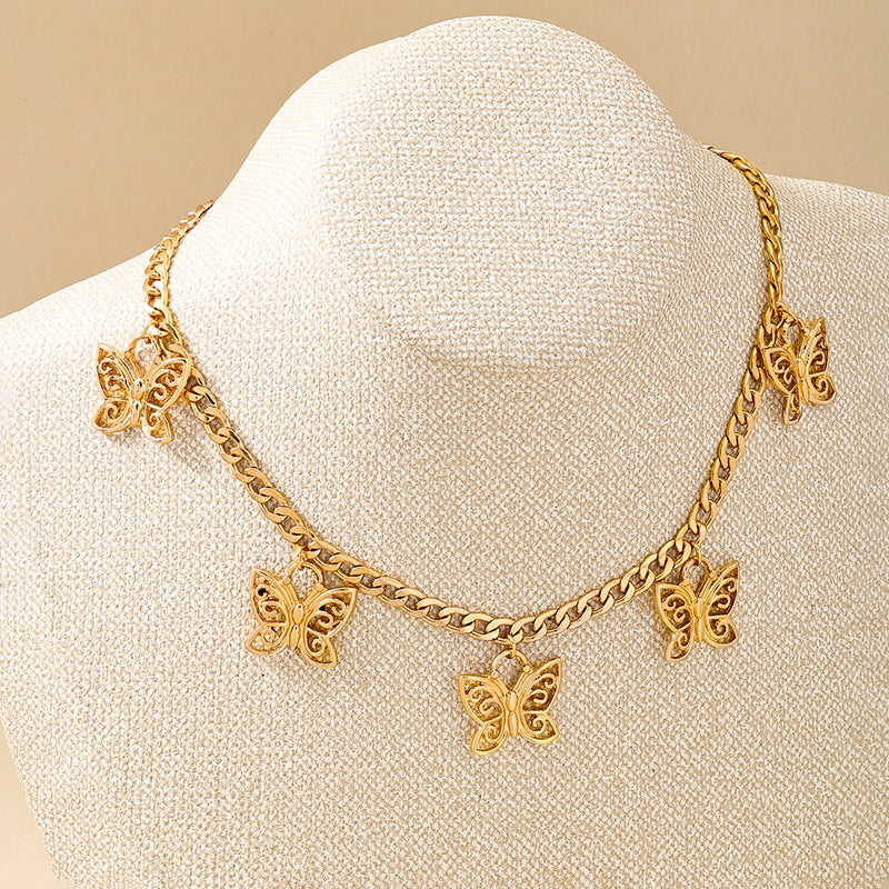 Planderful Vienna Verve Necklace – Creative Metal Hollow Butterfly Design