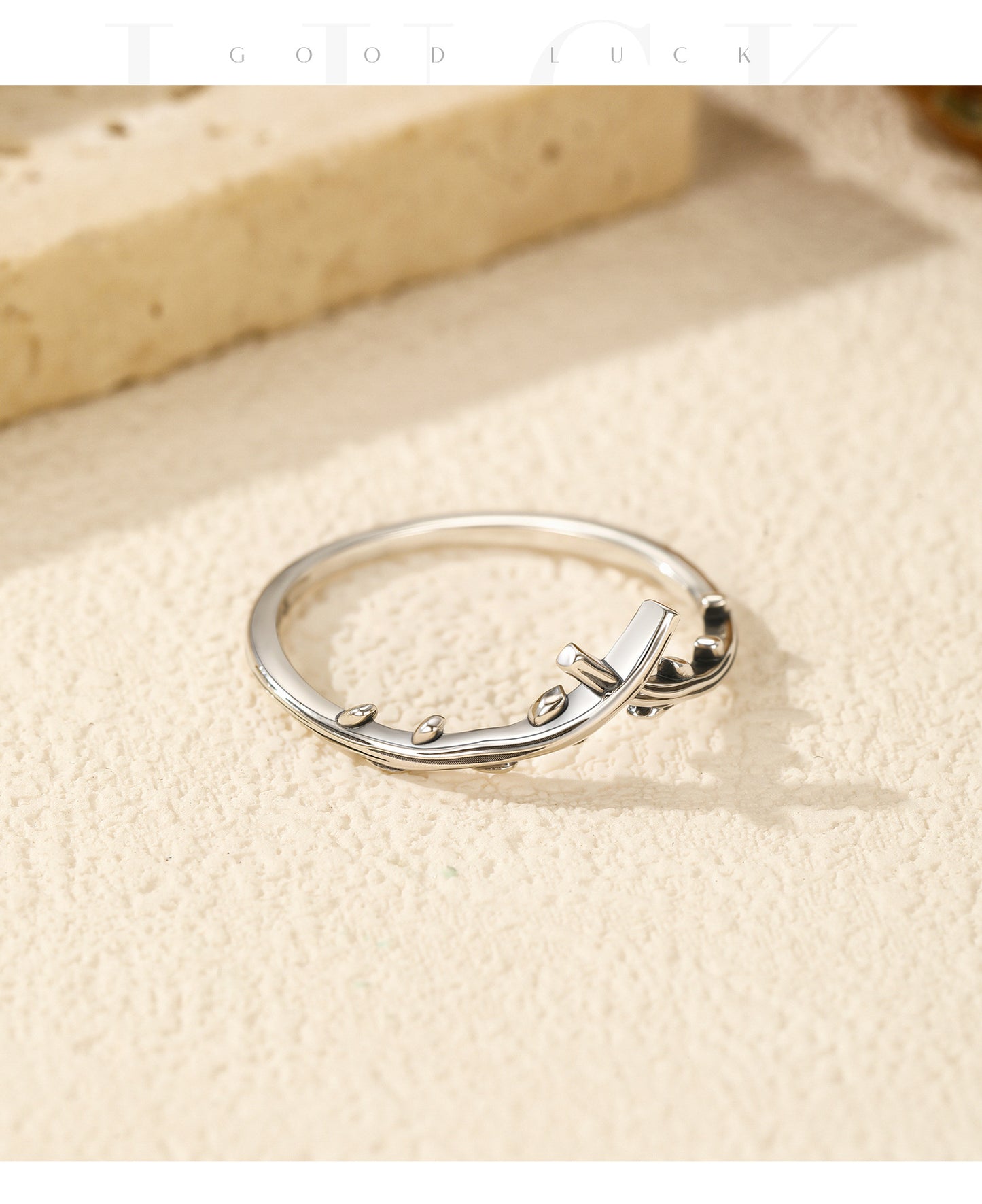 Planderful Everyday Genie Ring – Vintage Sterling Silver Olive Branch Design