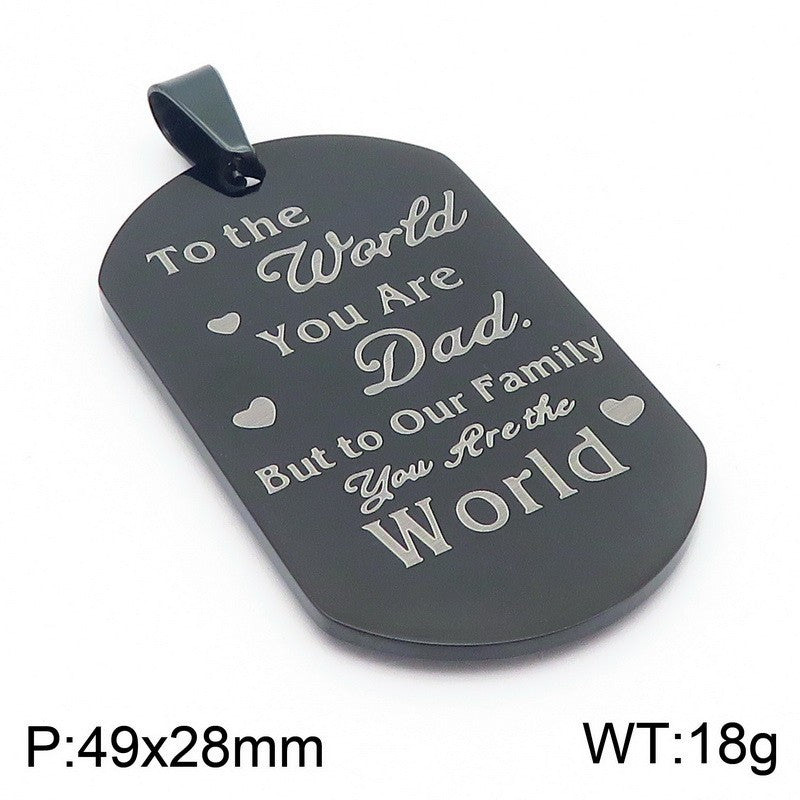 Planderful Titanium Steel Military Pendant Engraved For Dad