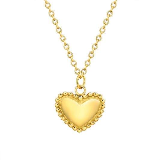 Stainless Steel Women's Niche Clavicle Chain Heart Necklace Gold