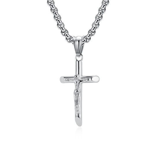Planderful Titanium Steel Cross Necklace For Men Personalized Hip Hop Pendant Everyday Genie