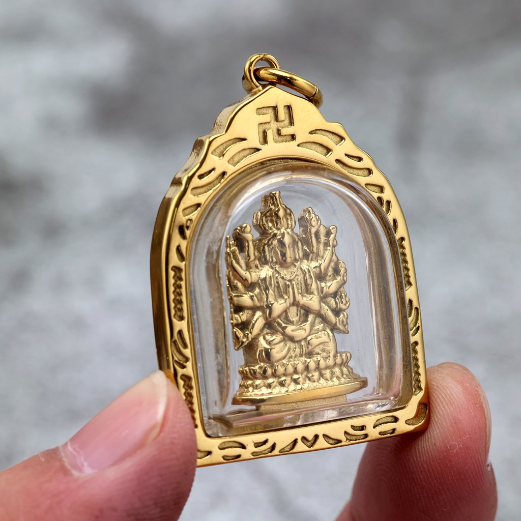 Vintage Buddhist Zodiac Stainless Steel Pendant Necklace