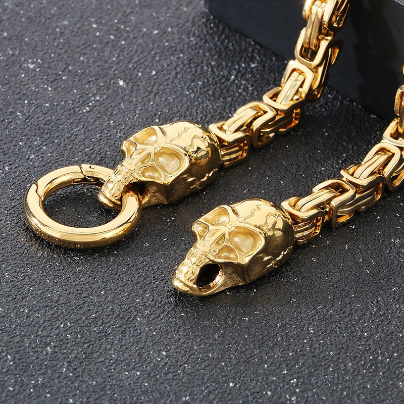 Planderful Titanium Steel Mens Ghost Skull Necklace Hip Hop