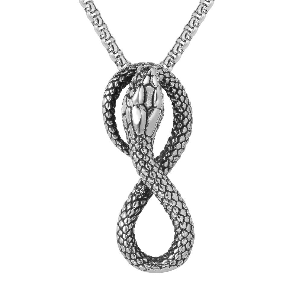 Cobra Pendant Titanium Steel For Men And Unisex Bold Protective Statement Jewelry By Planderful