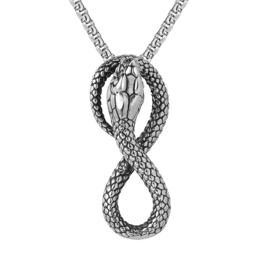 Cobra Pendant Titanium Steel For Men And Unisex Bold Protective Statement Jewelry By Planderful