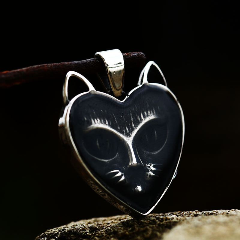 Personalized Titanium Steel Fox Pendant and Heart-Shaped Pendant for Men - Wholesale Fashion Jewelry