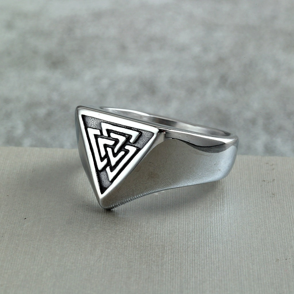 Vintage Viking Stainless Steel Men's Ring