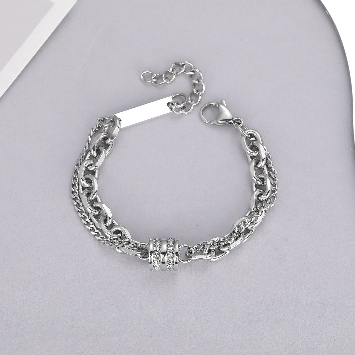 Planderful Jewelry Double Layer Titanium Steel Bracelet For Couples Light Luxury High End Design