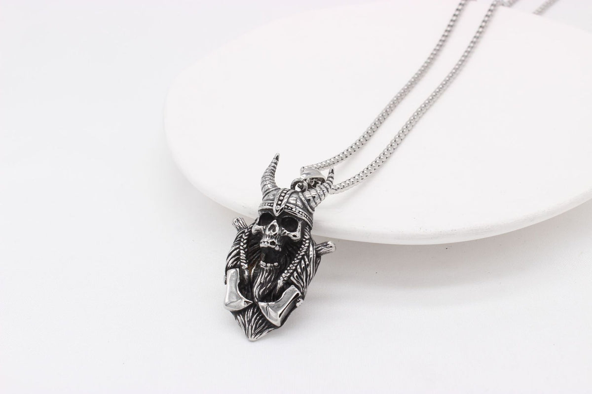 Reaper Sickle Skull Titanium Steel Pendant Necklace