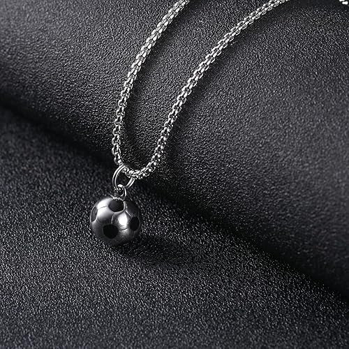 Planderful Mens World Cup Football Necklace Titanium Steel Pendant Bold Sporty Gift For Him Today