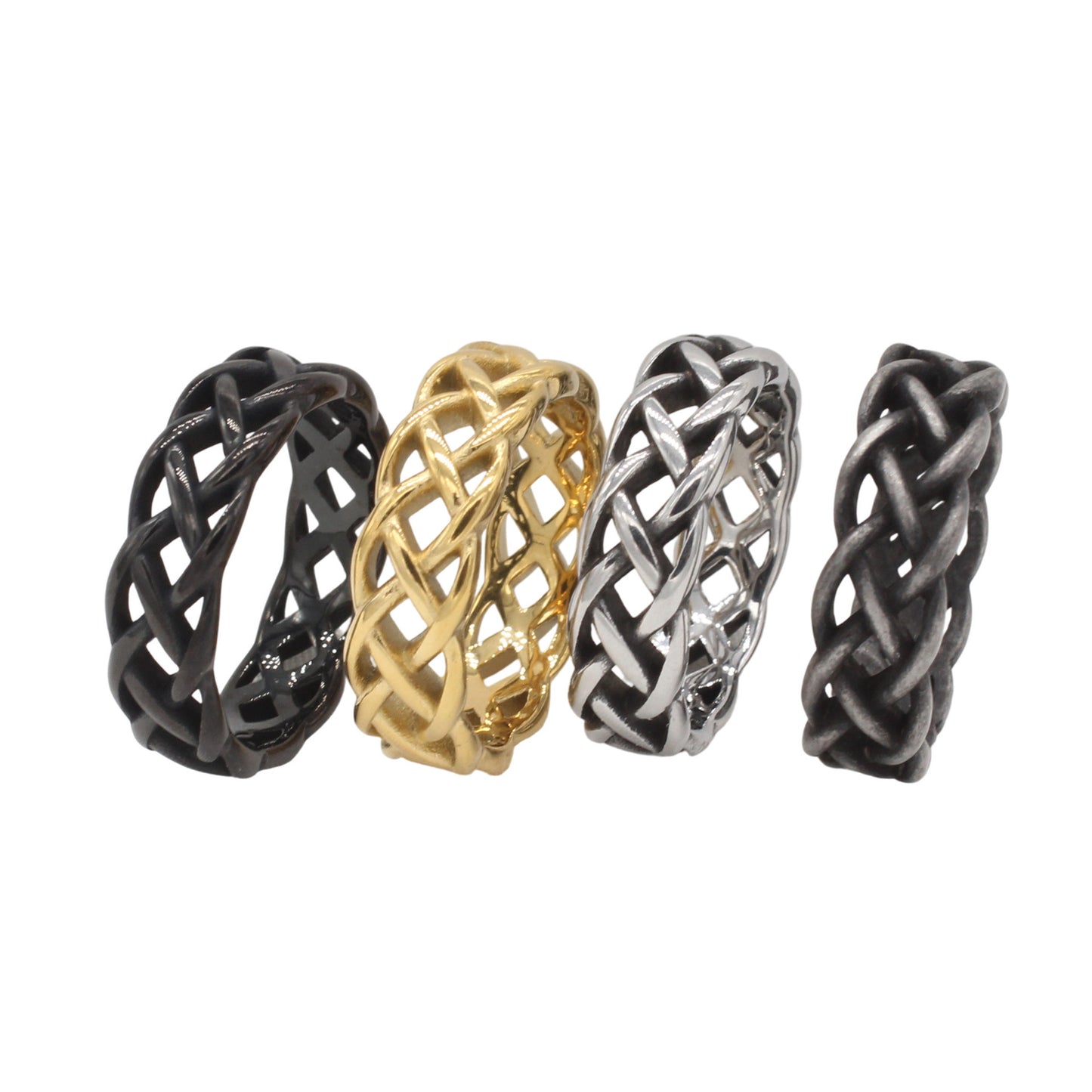 Planderful Collection Everyday Genie Woven Viking Retro Titanium Steel Ring – Stylish and Simple Design