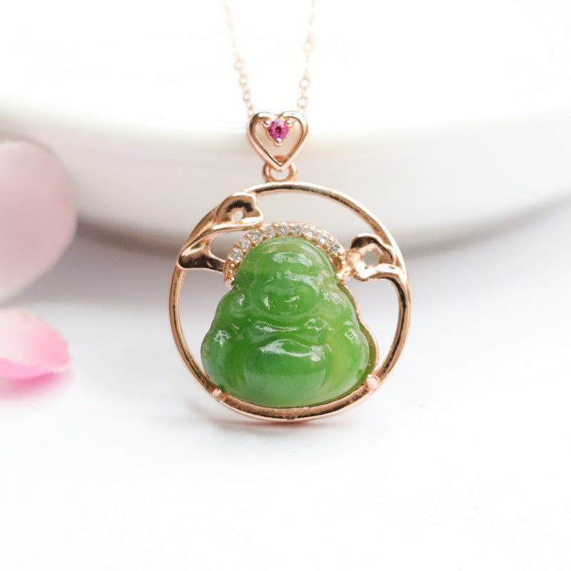 Hetian Jasper Buddha Cloud Silver Pendant — No Chain