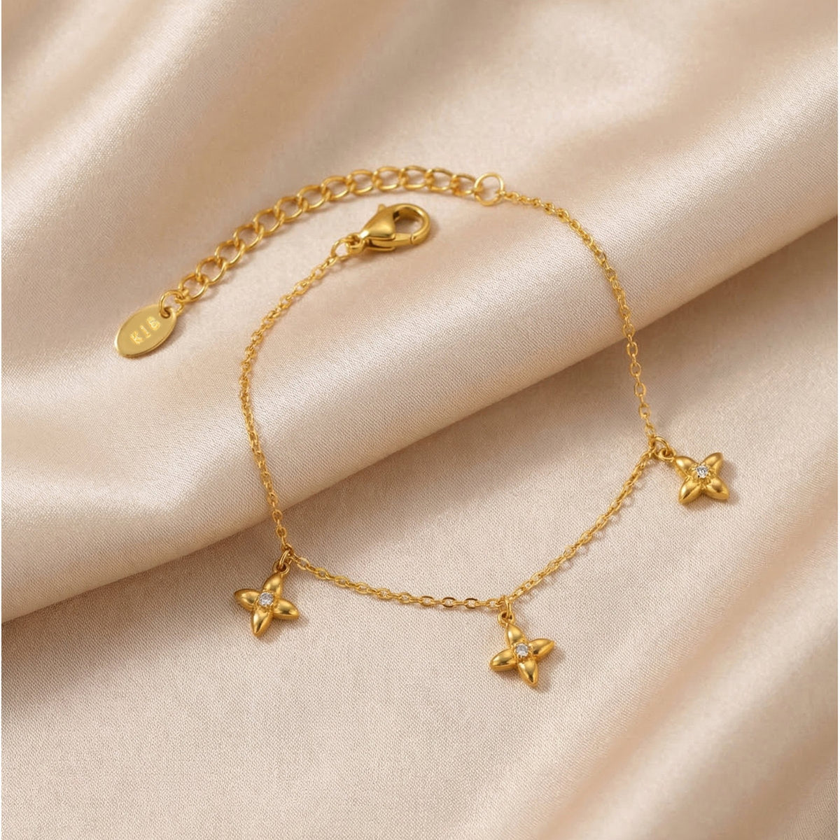 Flower Zircon Stainless Steel Bracelet