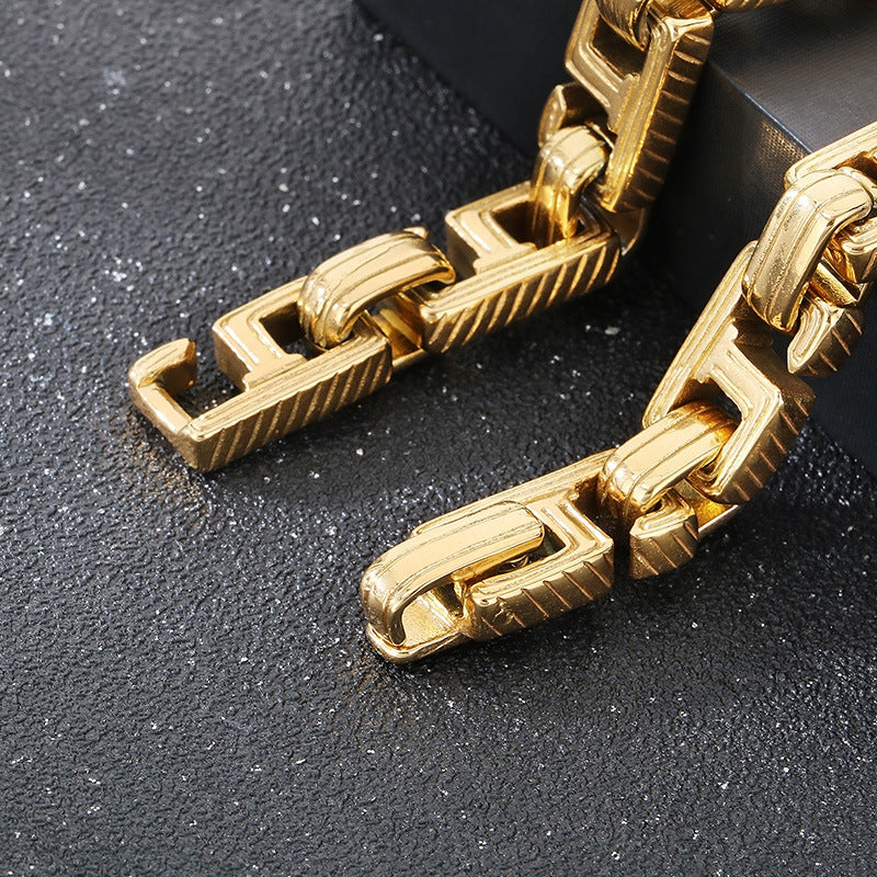 Planderful Custom Openback Chain Titanium Men Bracelet