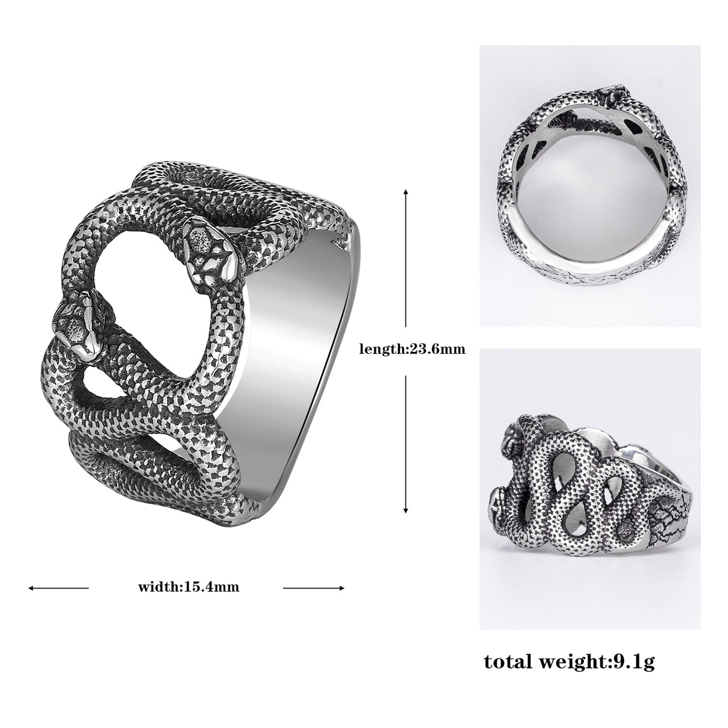 Steel Ring – Statement Hip Hop Snake Ring For Men By Planderful Everyday Genie Collection
