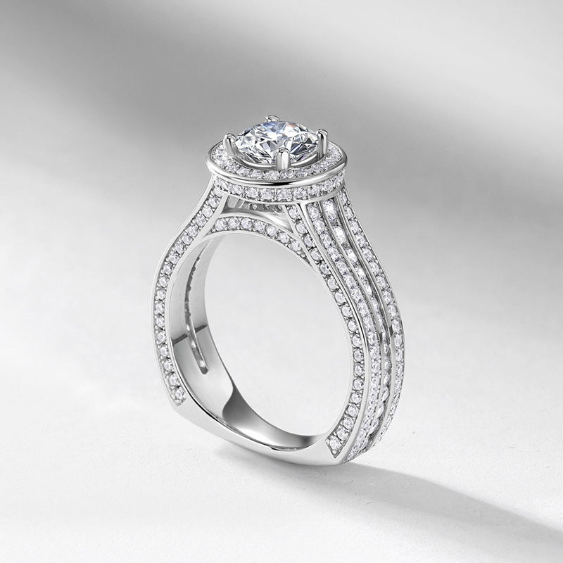 Planderful Four-Prong Moissanite Sterling Silver Ring
