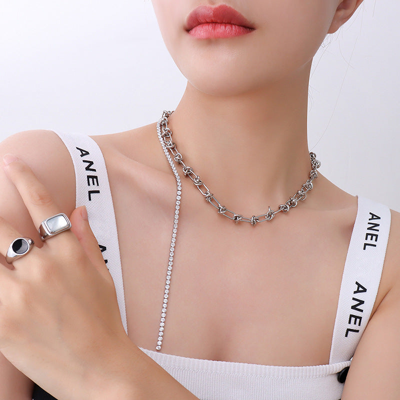 Elegant Tassel Zircon Clavicle Chain Necklace