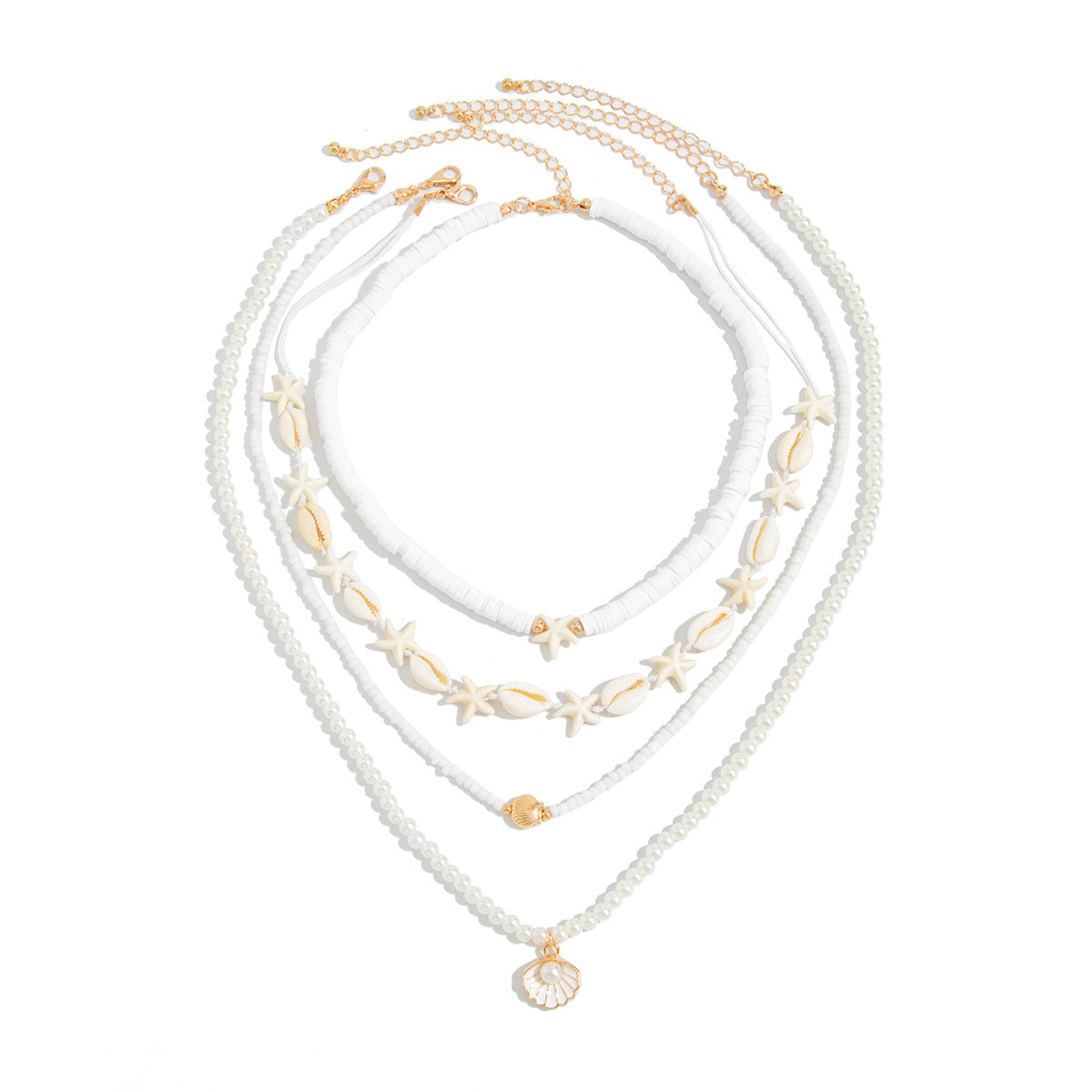 Bohemian Shell & Starfish Pearl Necklace