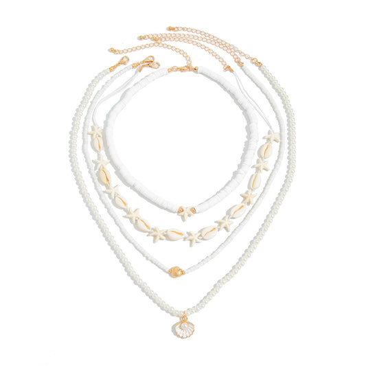 Bohemian Shell & Starfish Pearl Necklace