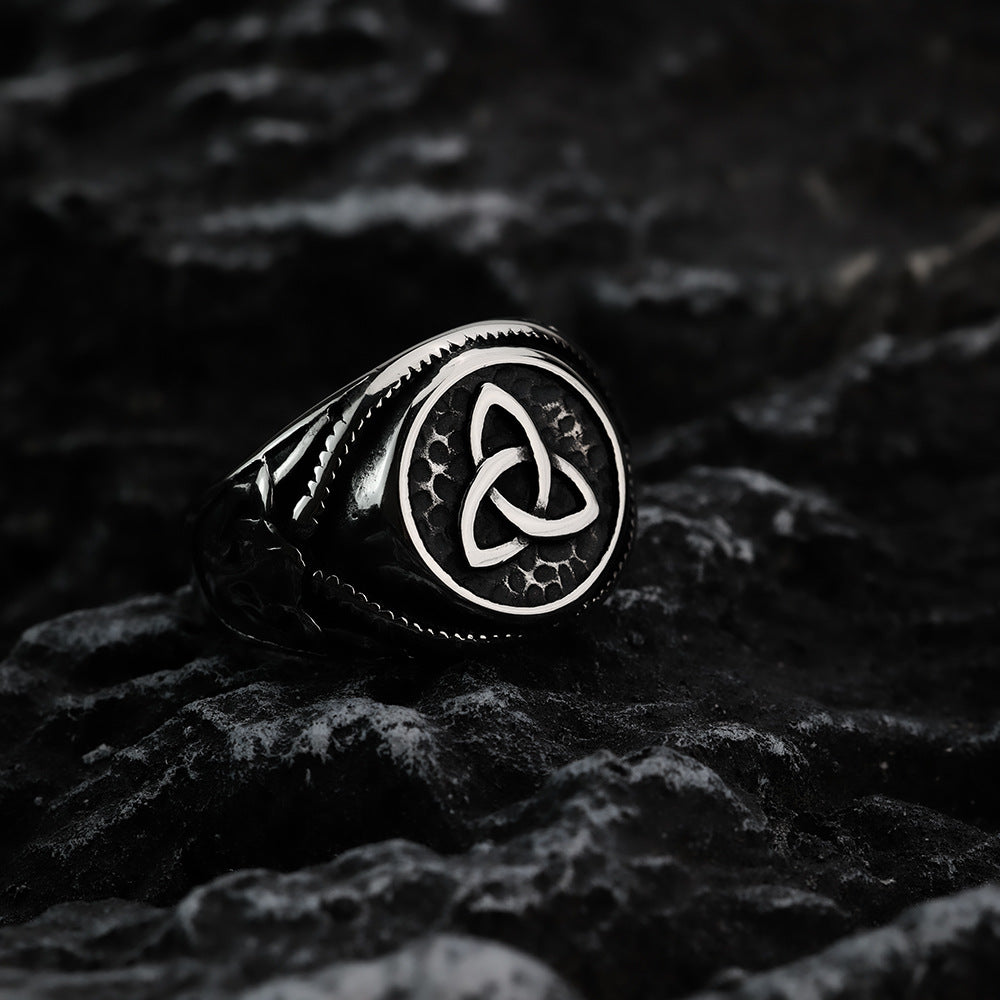 Vintage Viking Stainless Steel Men's Ring