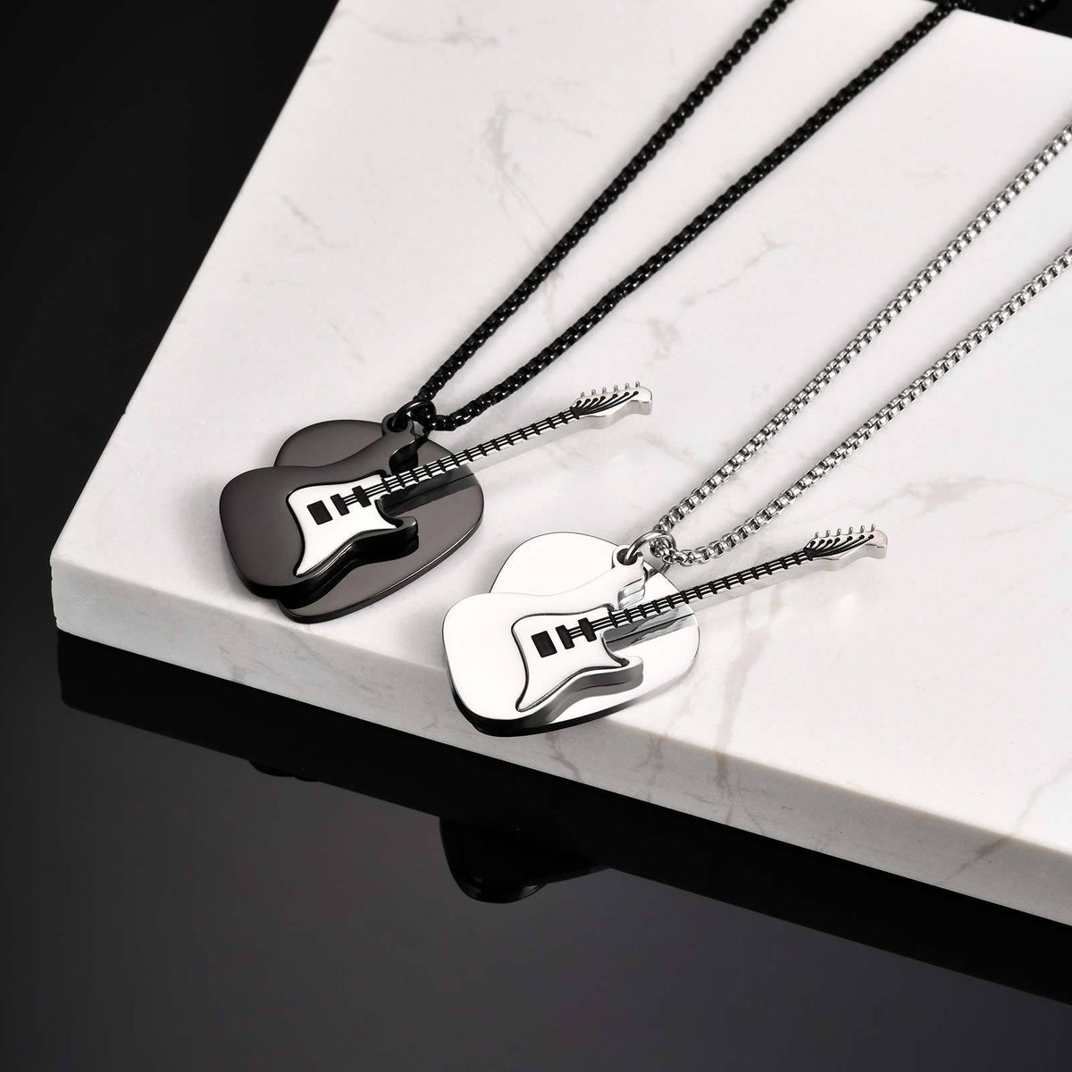Stainless Steel Punk Necklace — Silver or Black