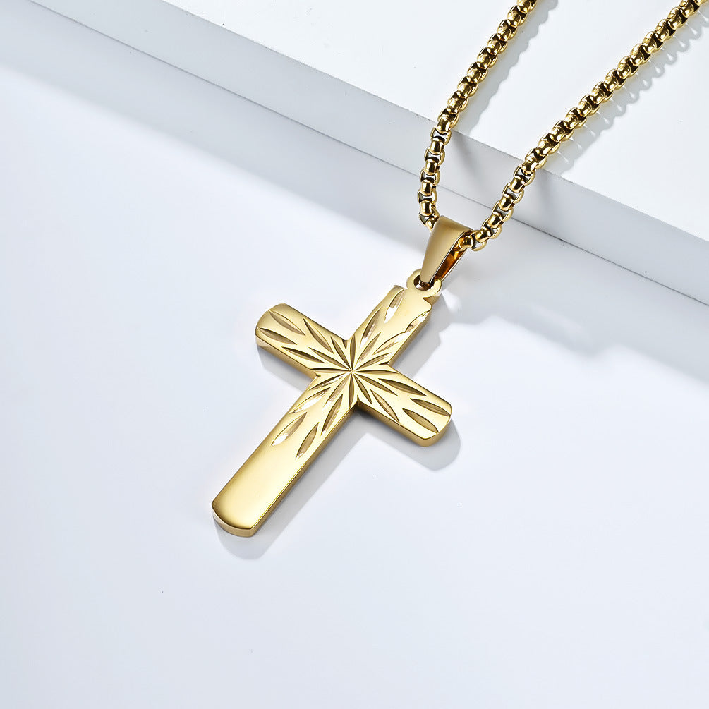 Steel Necklace - Minimalist Cross