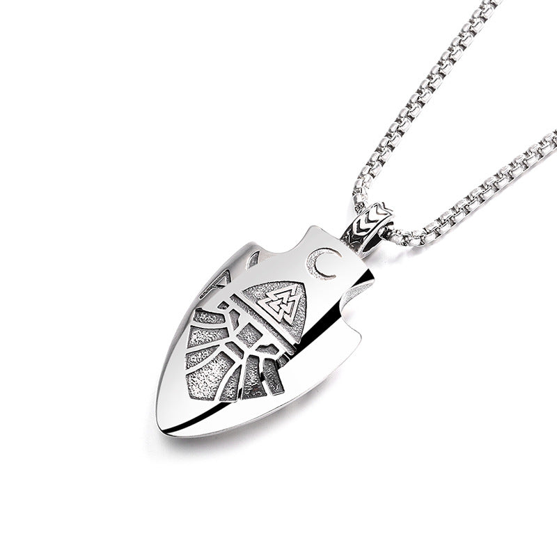 Steel Necklace – Vintage Unisex Double-Sided Arrow Pendant
