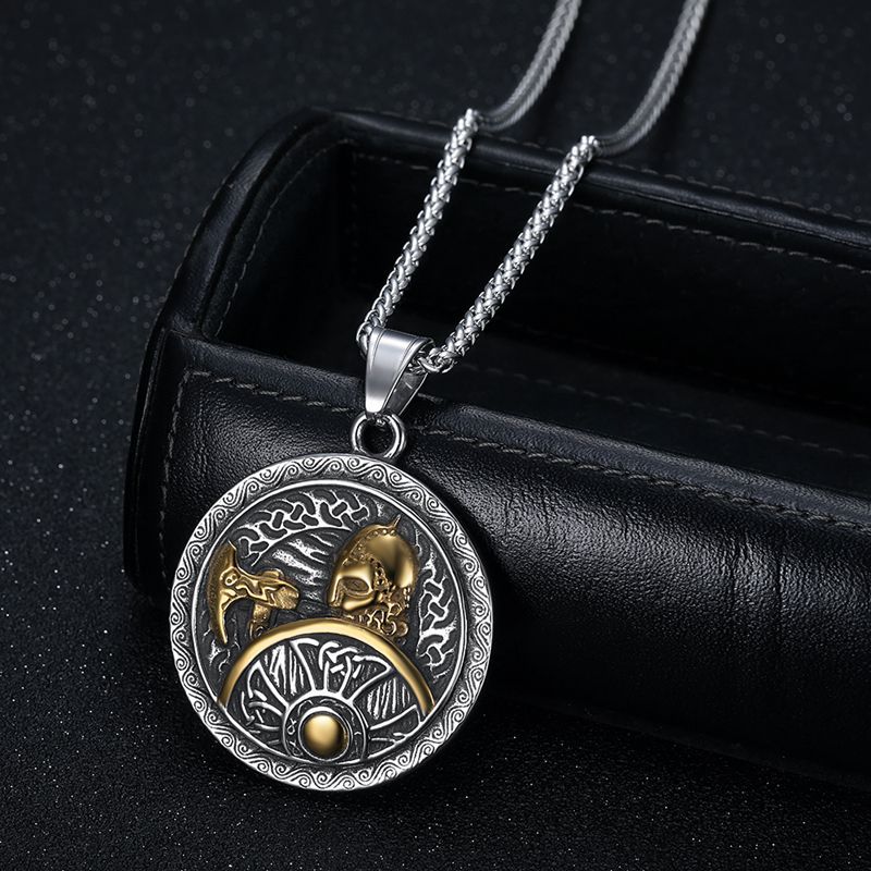 Stainless Steel Necklace - Vintage Nordic Viking Pendant