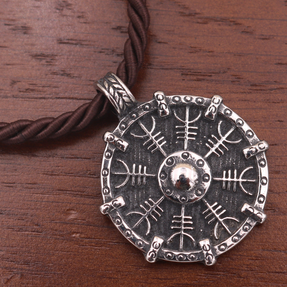 Viking Compass Titanium Steel Necklace - Norse Legacy Collection