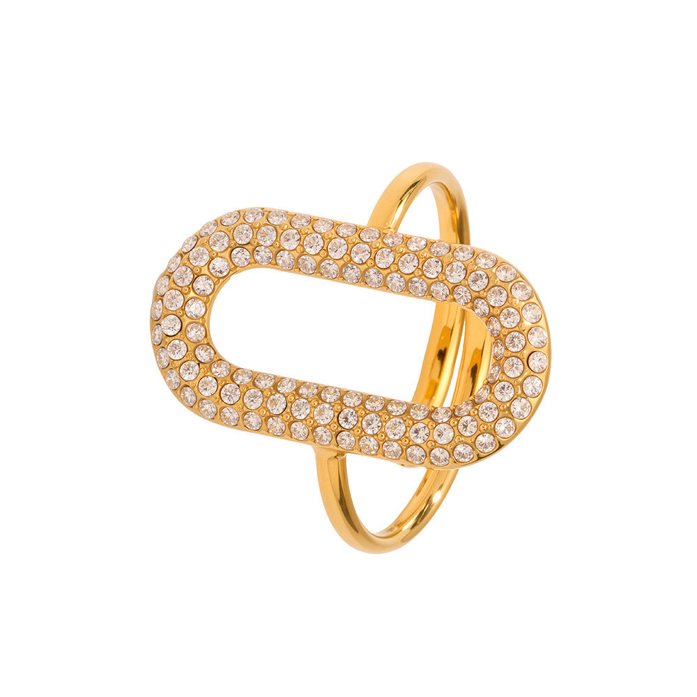 Planderful Everyday Genie Elegant Stainless Zircon Ring 7