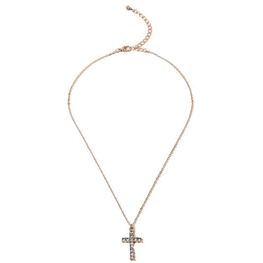 Cross Studded Hip-Hop Pendant Necklace for Women - Vienna Verve Collection