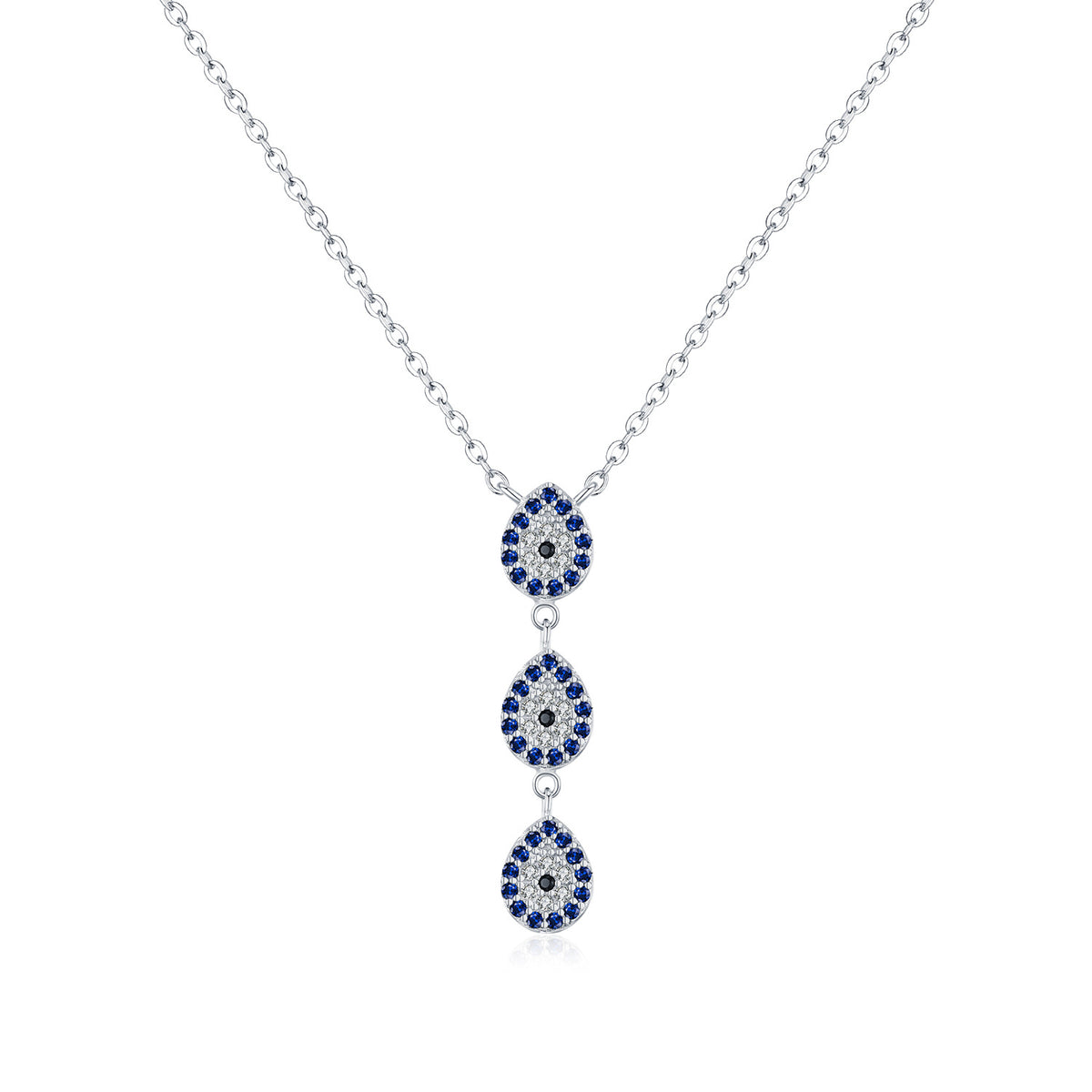 925 Sterling Silver Y-Shape Zircon Necklace