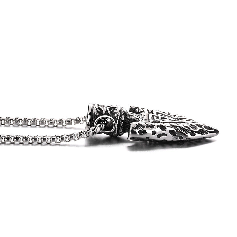 Titanium Steel Necklace – Vintage Viking Triangle Cone