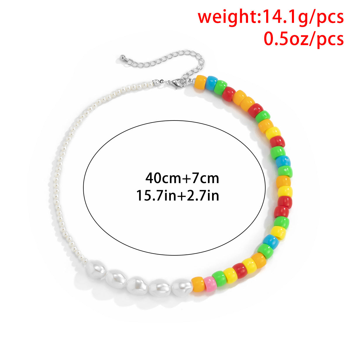 Imitation Pearl Collarbone Necklace By Planderful Color Beaded Asymmetrical Pastoral Design Statement For Women