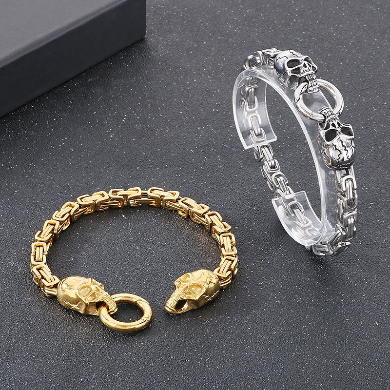 Planderful Personalized Ghost Head Punk Bracelet For Men