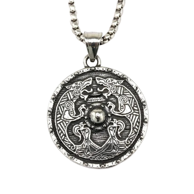 Viking Wolf Stainless Steel Pendant Necklace