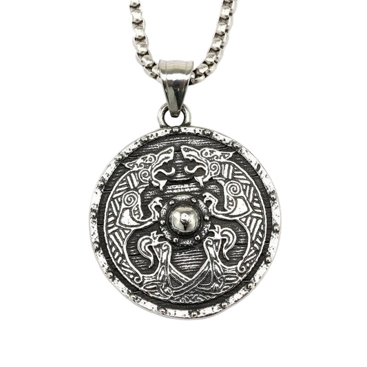 Viking Wolf Stainless Steel Pendant Necklace