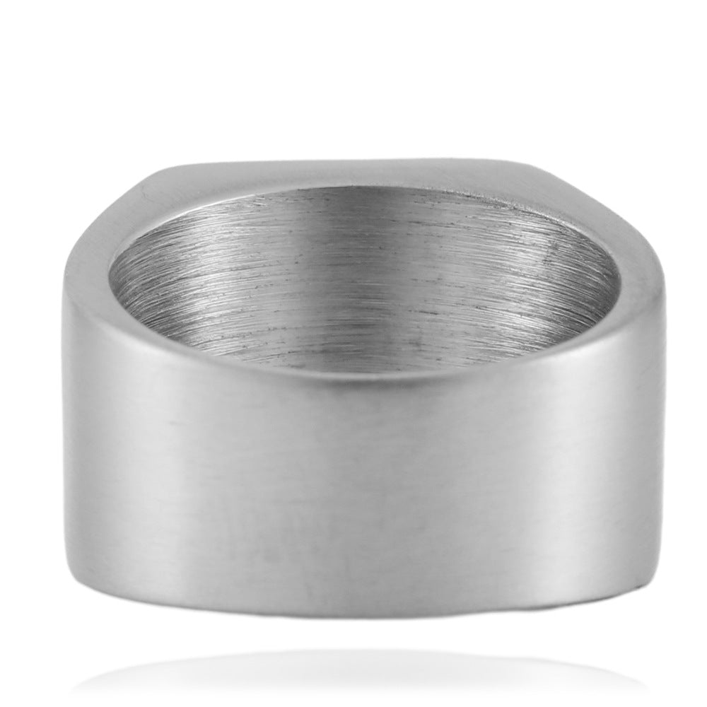 Titanium Steel Versatile Square Ring for Men and Women - Trendy Fashion Accessory