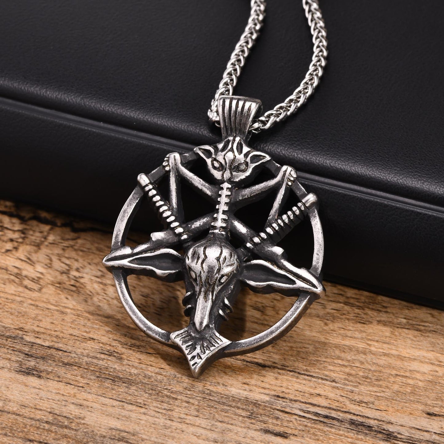 Stainless Steel Punk Satan Goat Head Pendant Retro Men