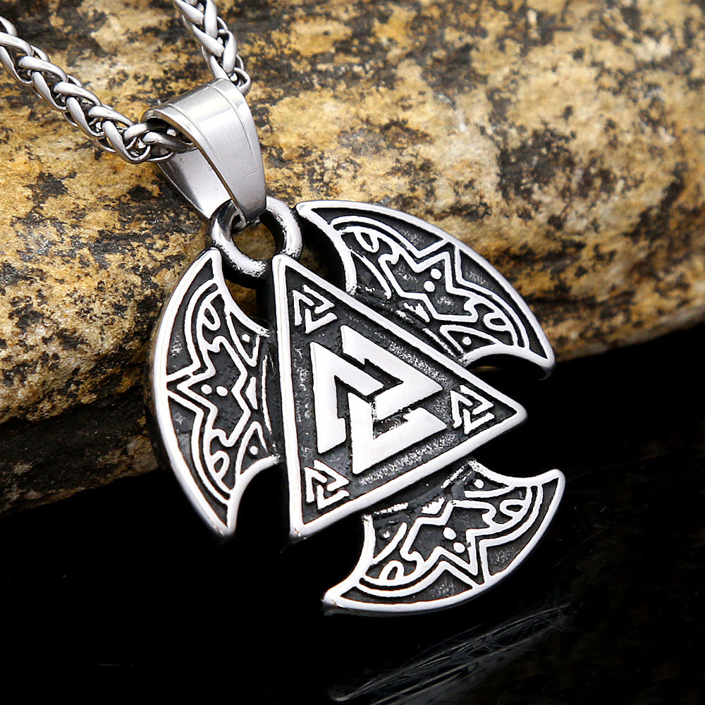 Vintage Viking Stainless Steel Men's Pendant Necklace