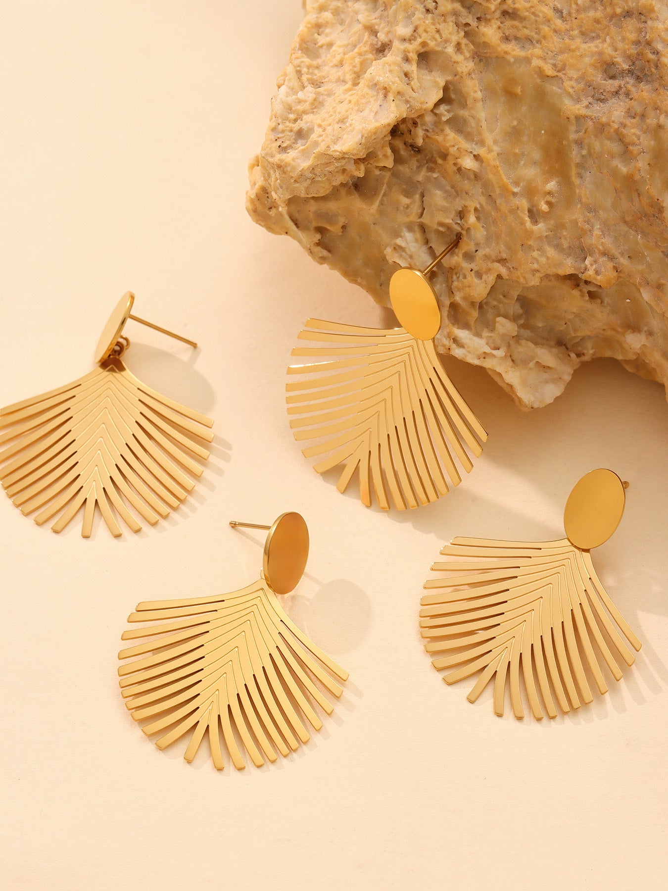 Planderful Gold Plated Stainless Steel Earrings For Women