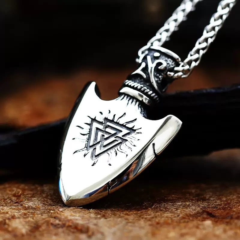 1. Planderful Shield Logo Pendant Necklace Stainless Steel Mens Jewelry Gift For Him