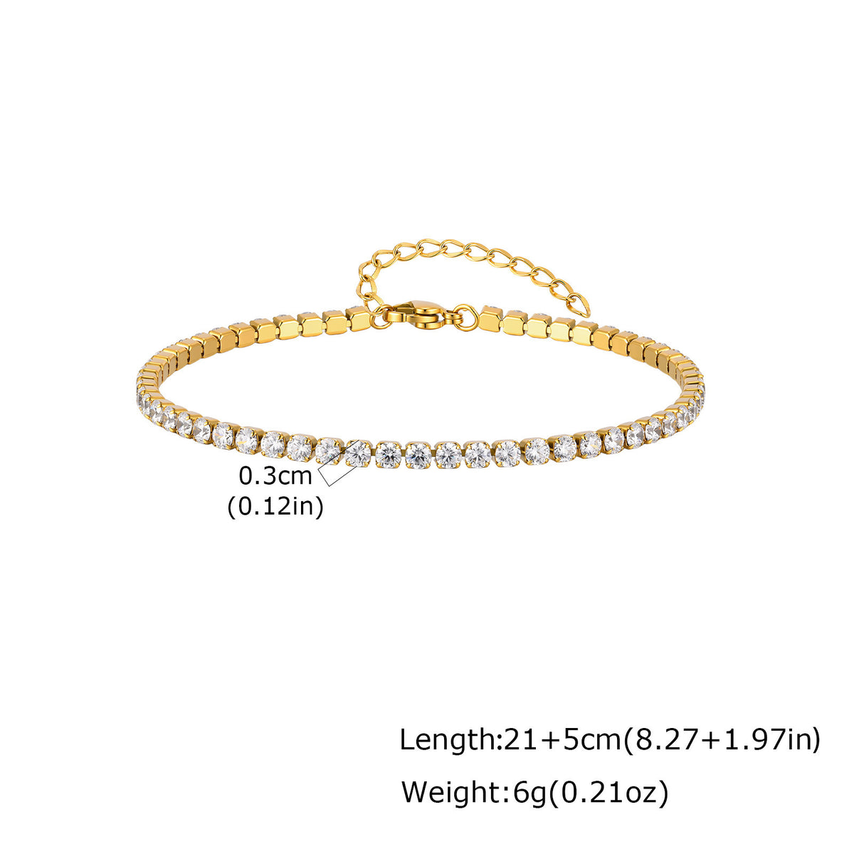 Zircon Stainless Steel Anklet