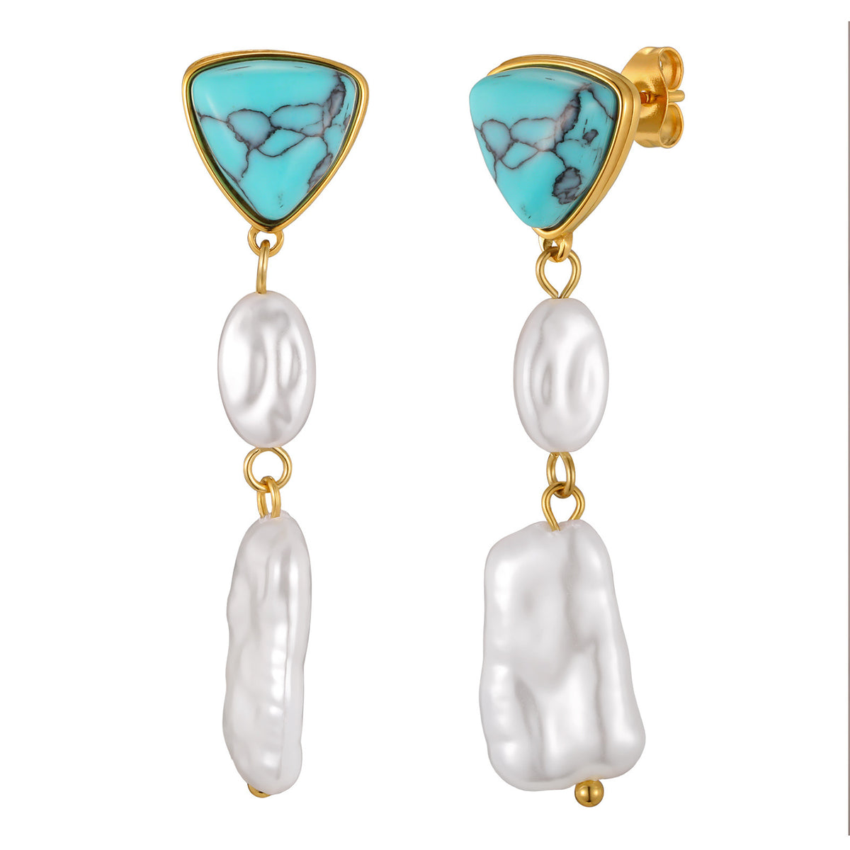 Stainless Steel Pearl Vintage Earrings