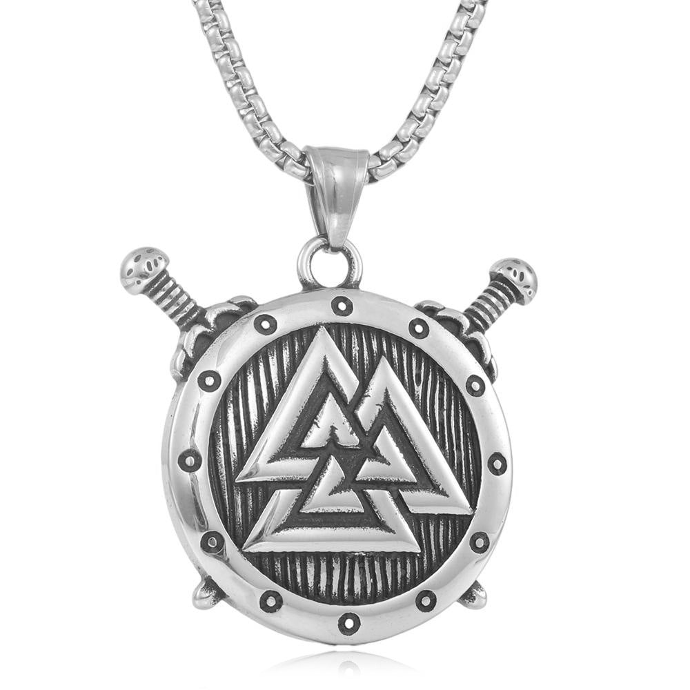 European And American Stainless Steel Viking Triangle Pendant