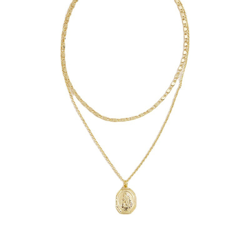 Golden Coin Pendant Necklace - Exquisite European and American Vacation Jewelry