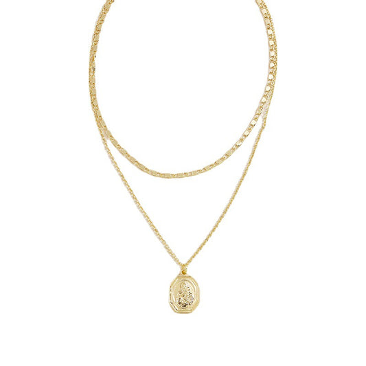 Golden Coin Pendant Necklace - Exquisite European and American Vacation Jewelry