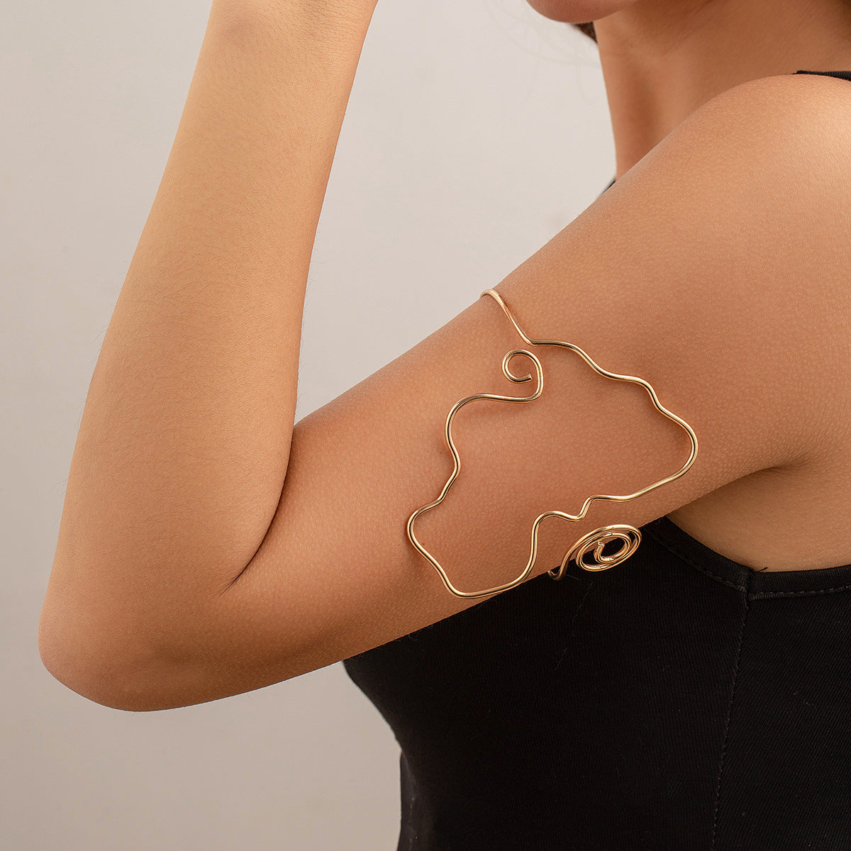 Planderful Vienna Verve Flower Twist Arm Bracelet Irregular Winding Metal Statement Jewelry For Fashion Lovers