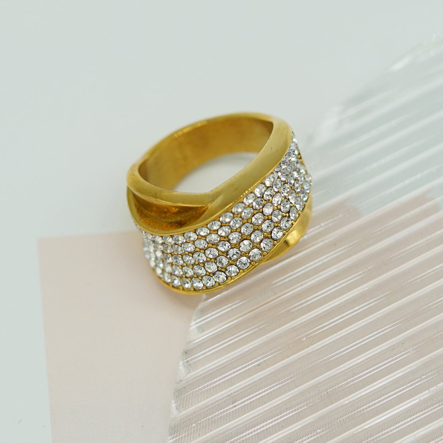 Planderful Everyday Genie 18K Gold Plated Zircon Ring For Women Light Luxury Fashion Jewelry
