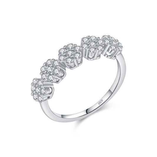 Planderful Everyday Genie Ring – Sparkling Zircon Flower Design